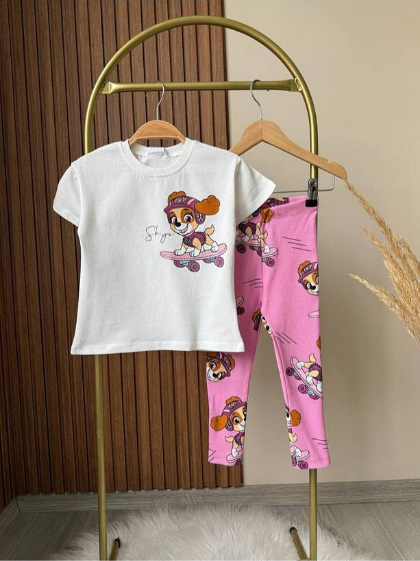 BBK-314 Pembe Beyaz Taytlı Takım