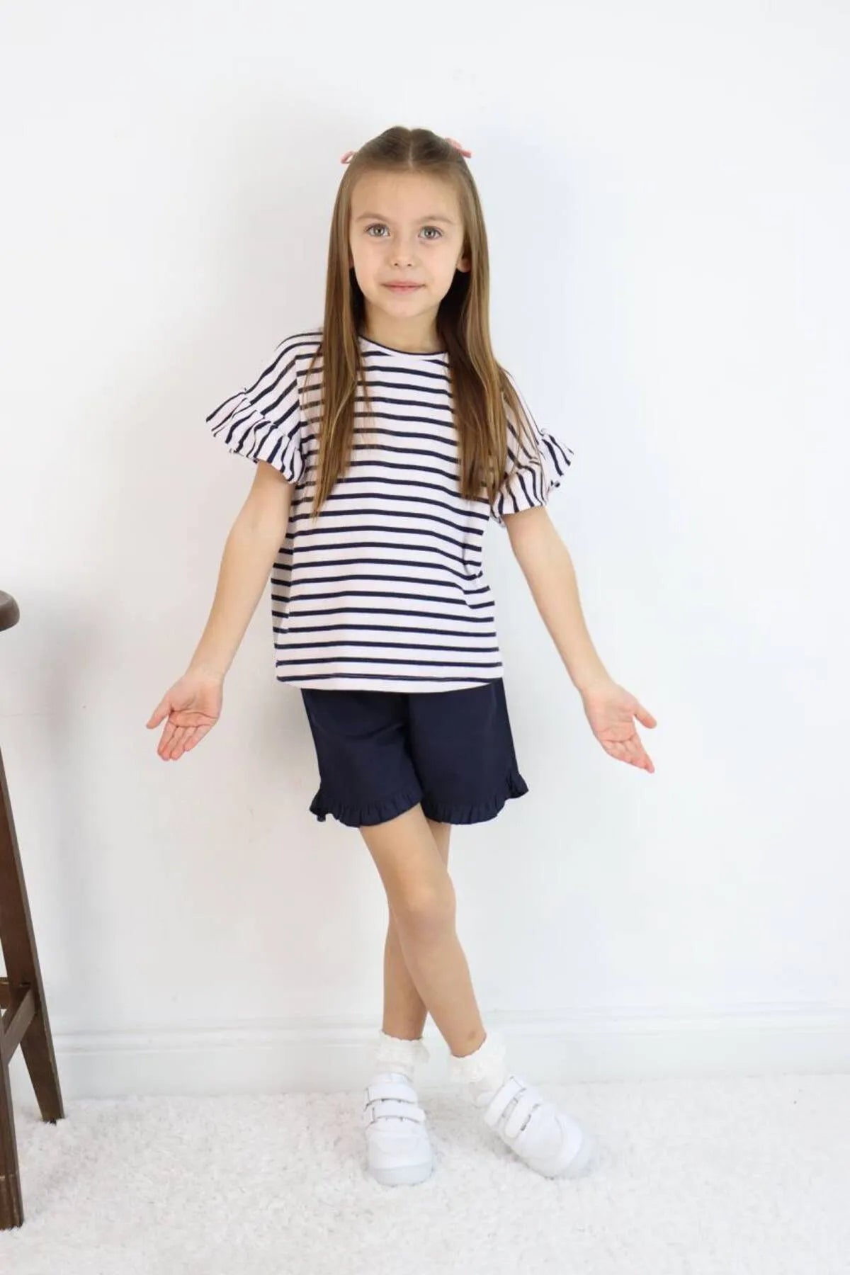 BBK - 249 Dokuma1 Sortlu Kiz Cocuk Takim - BloomBabyKids