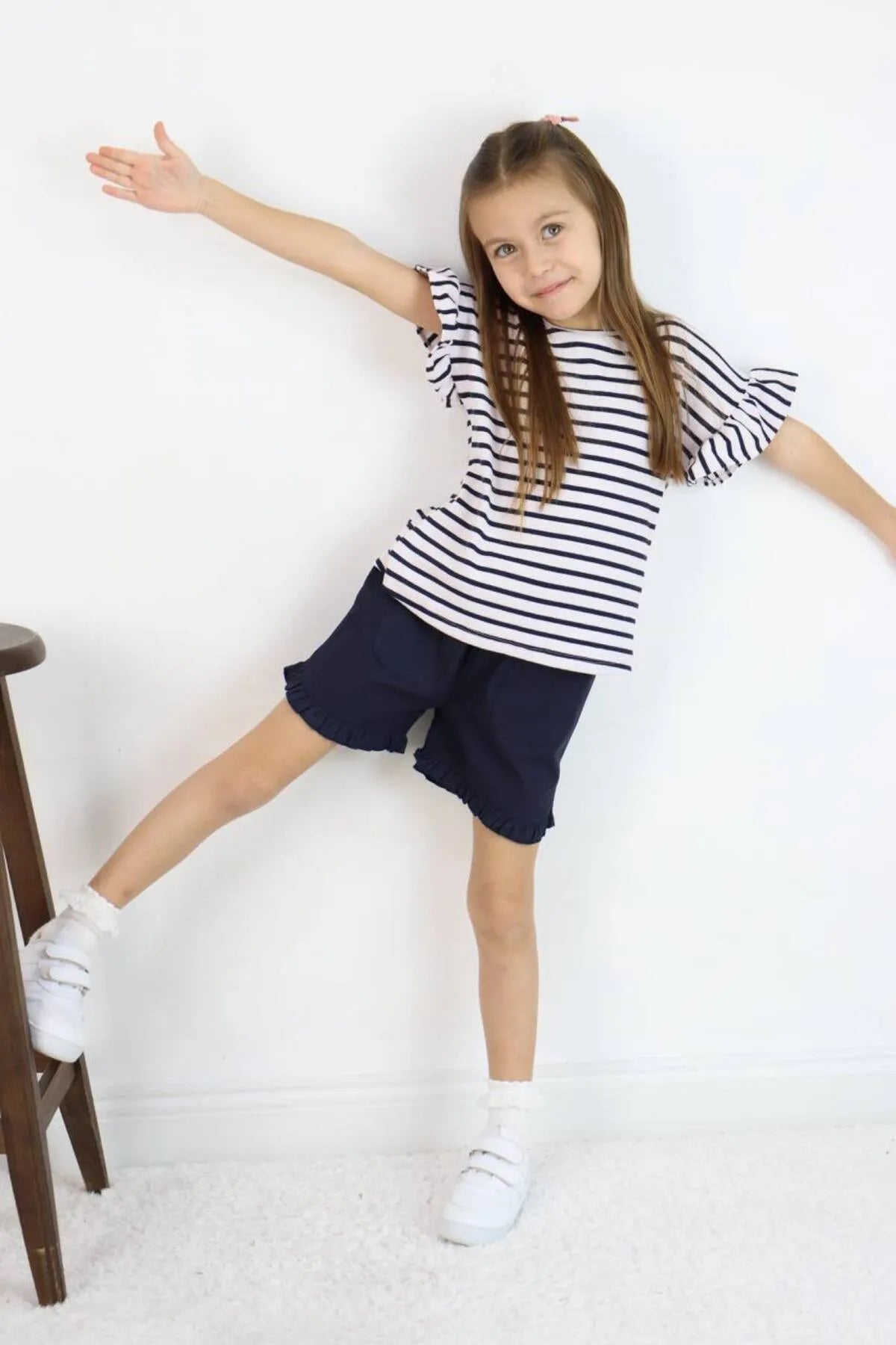 BBK - 249 Dokuma1 Sortlu Kiz Cocuk Takim - BloomBabyKids