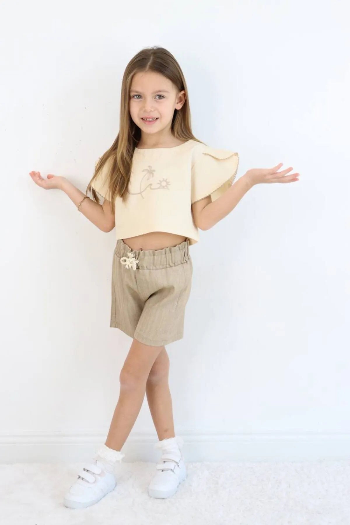 BBK - 250 Dokuma2 Sortlu Kiz Cocuk Takim - BloomBabyKids