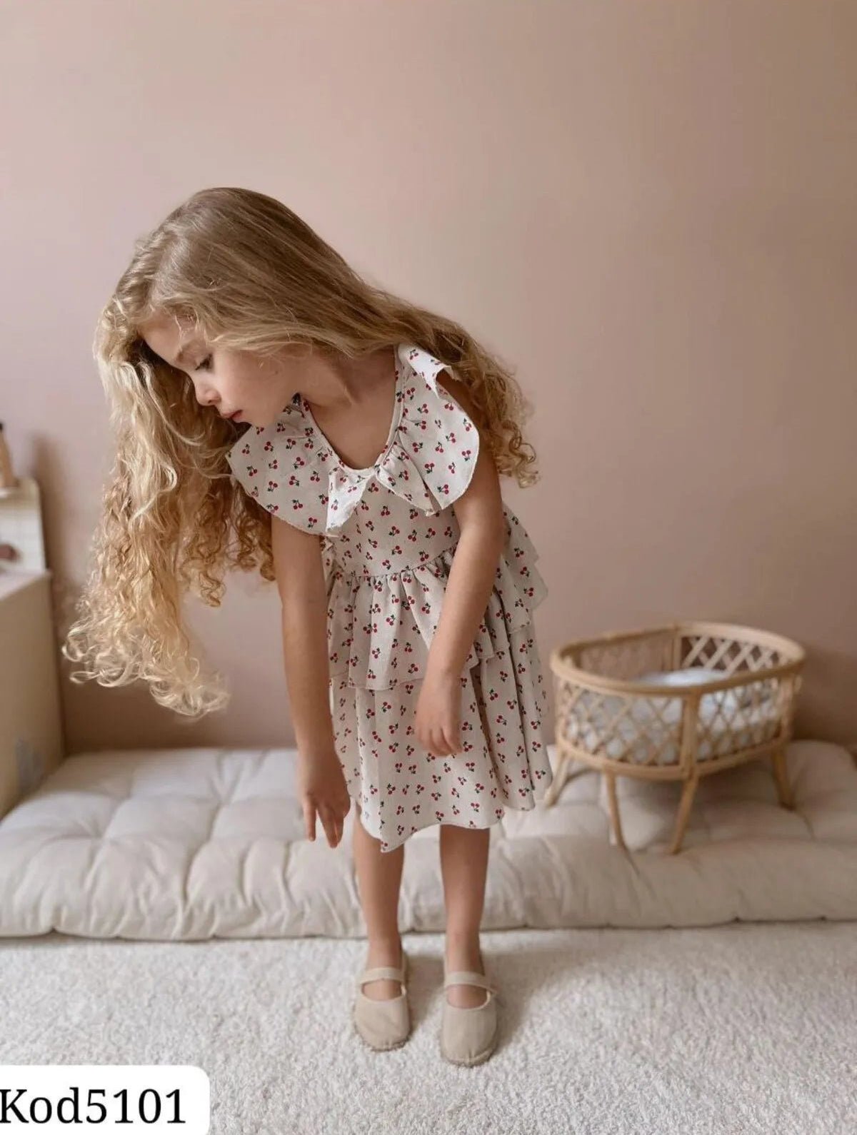 BBK - 269 Kiraz Detayli Elbise - BloomBabyKids