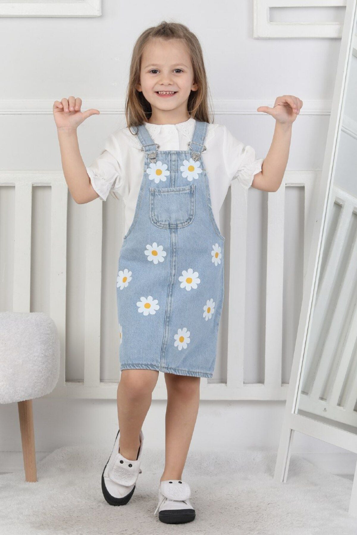 BBK - 289 Denim Jile Papatya Desenli - BloomBabyKids