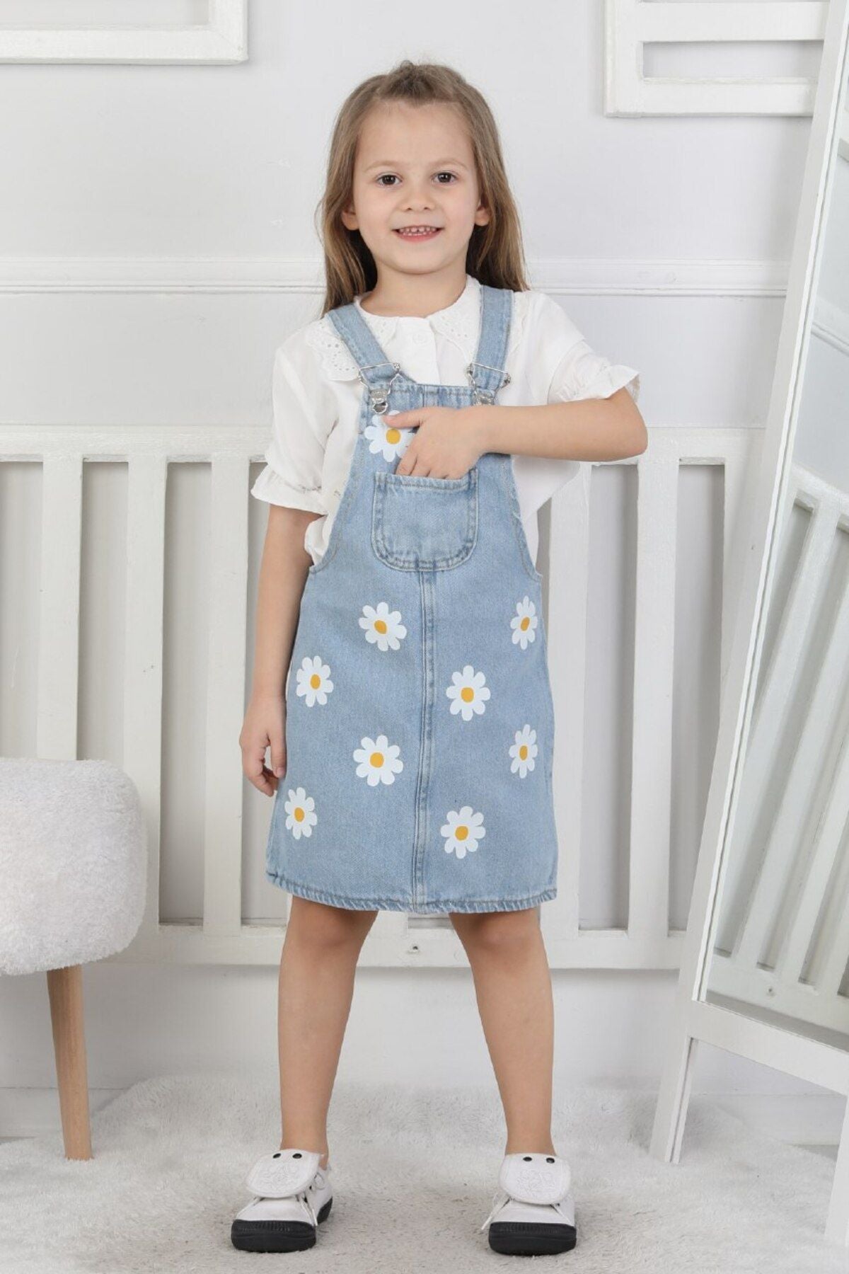 BBK - 289 Denim Jile Papatya Desenli - BloomBabyKids