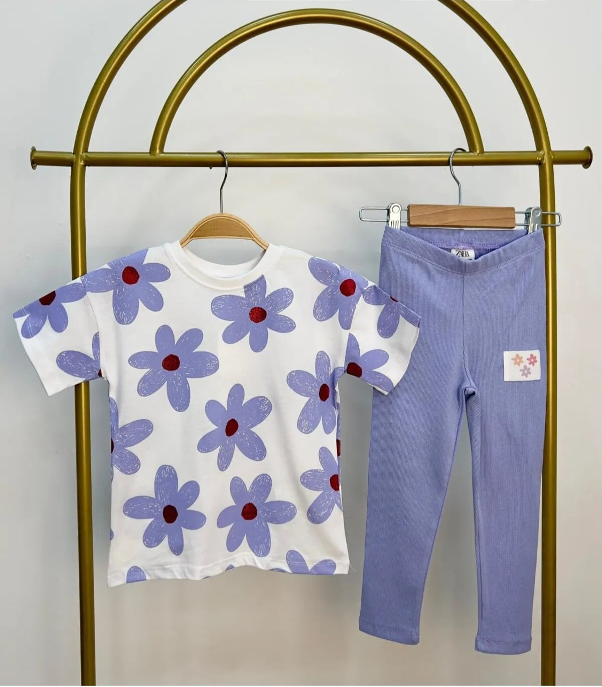 BBK Flower Cicekli Mor Kiz Cocuk Takim - BloomBabyKids