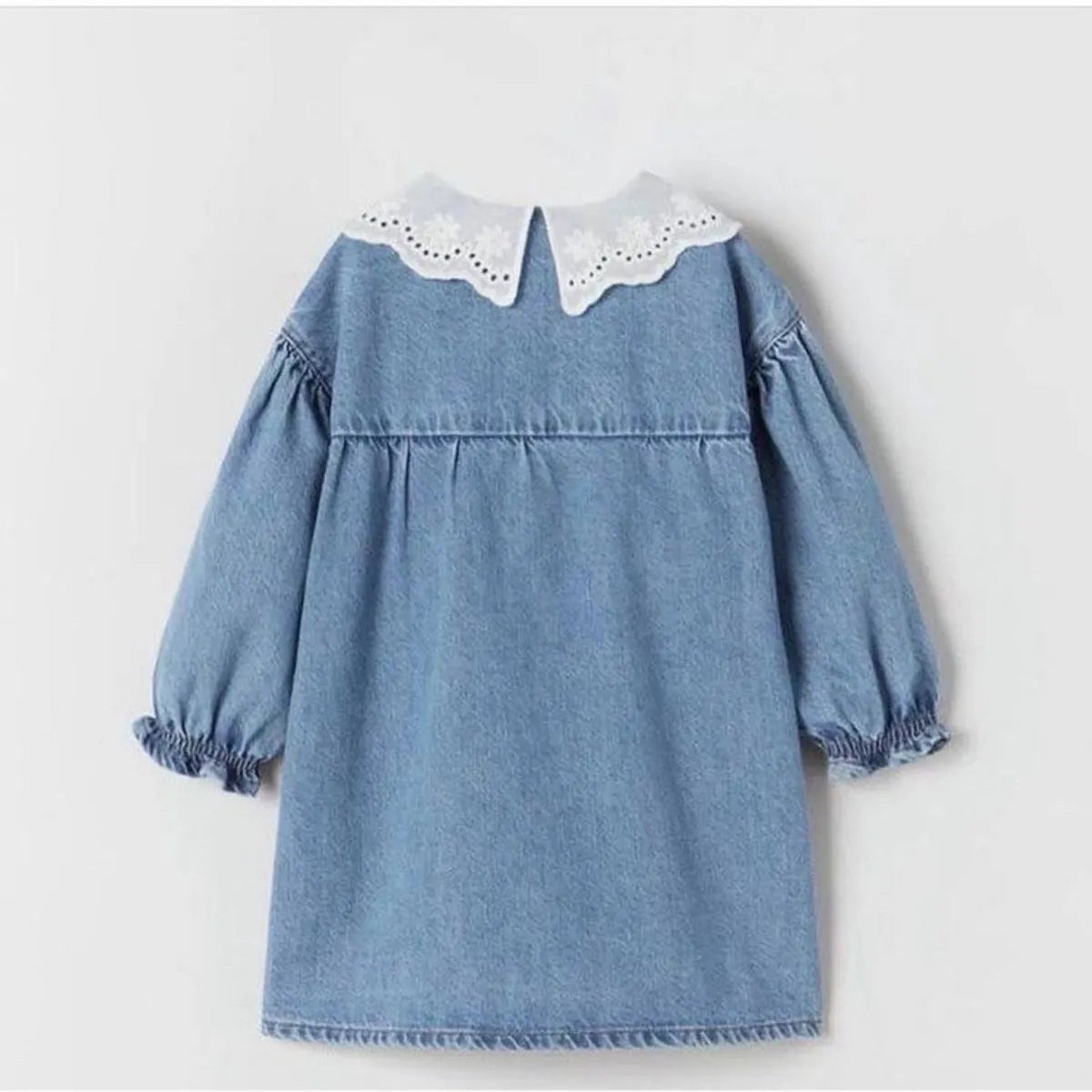 Denim Bebe Yaka Kiz Cocuk Elbise - Mağazam
