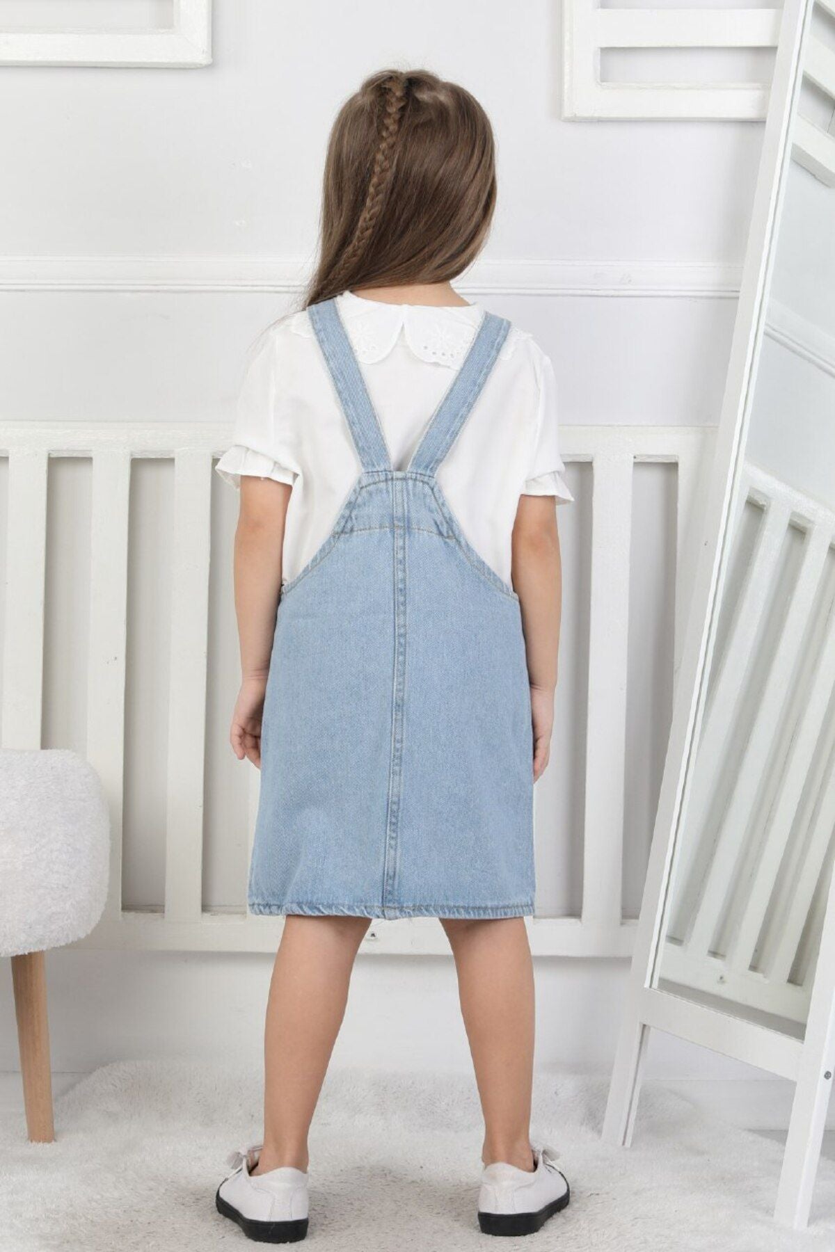 BBK-289 Papatya Desenli Denim Jile