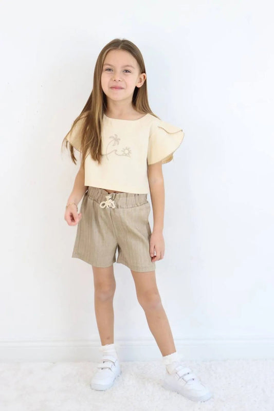 BBK - 250 Dokuma2 Sortlu Kiz Cocuk Takim - BloomBabyKids