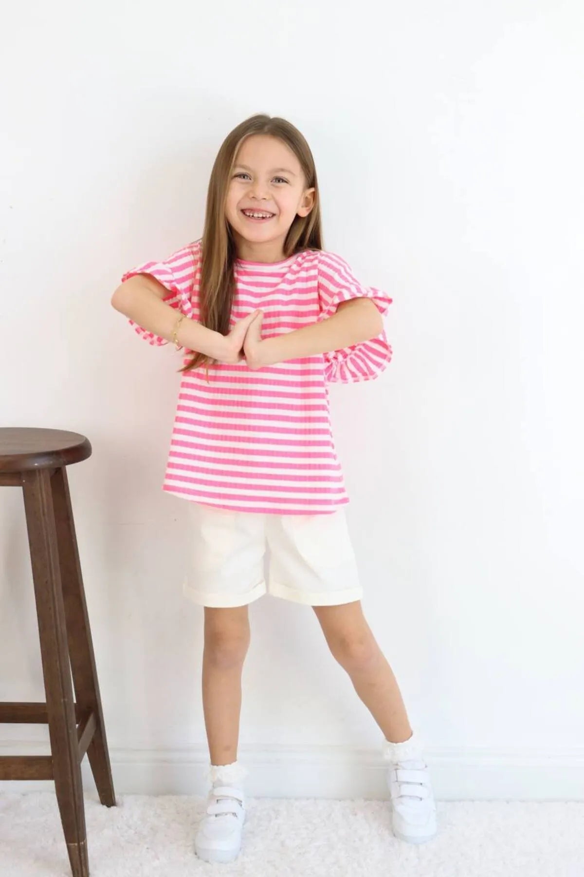 BBK - 262 Dokuma Pembe Cizgili Takim - BloomBabyKids