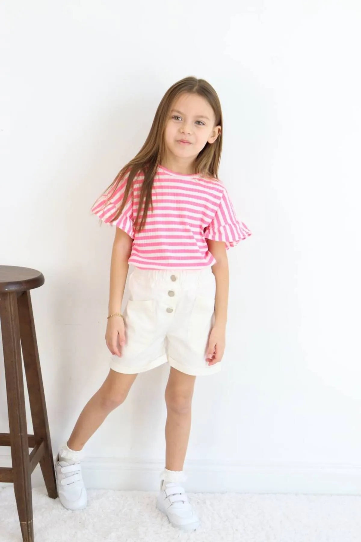 BBK - 262 Dokuma Pembe Cizgili Takim - BloomBabyKids