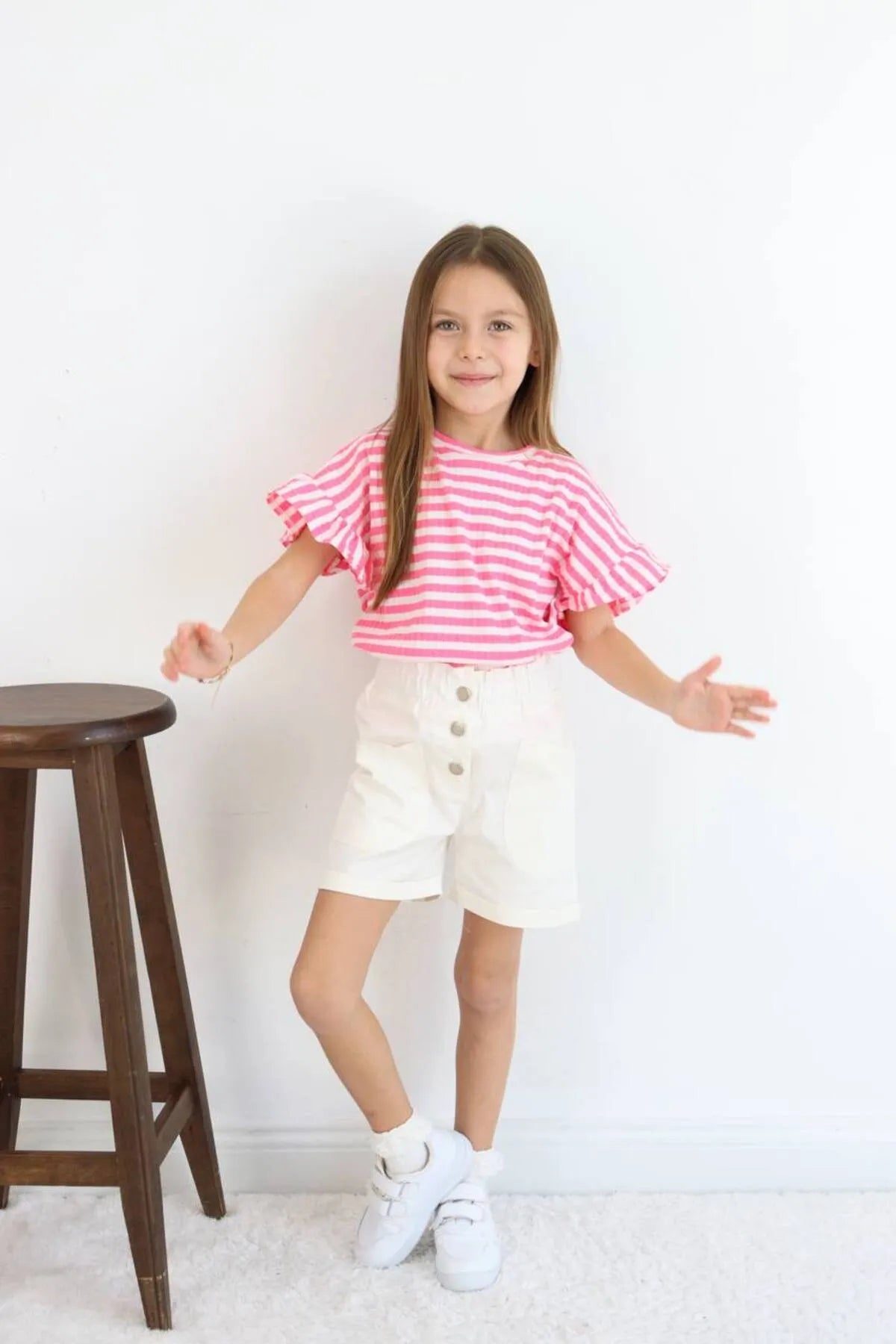 BBK - 262 Dokuma Pembe Cizgili Takim - BloomBabyKids