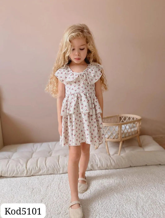 BBK - 269 Kiraz Detayli Elbise - BloomBabyKids
