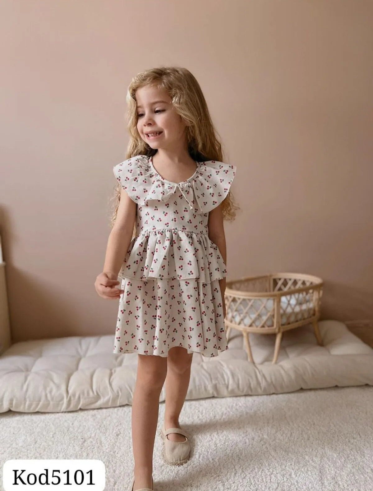 BBK - 269 Kiraz Detayli Elbise - BloomBabyKids
