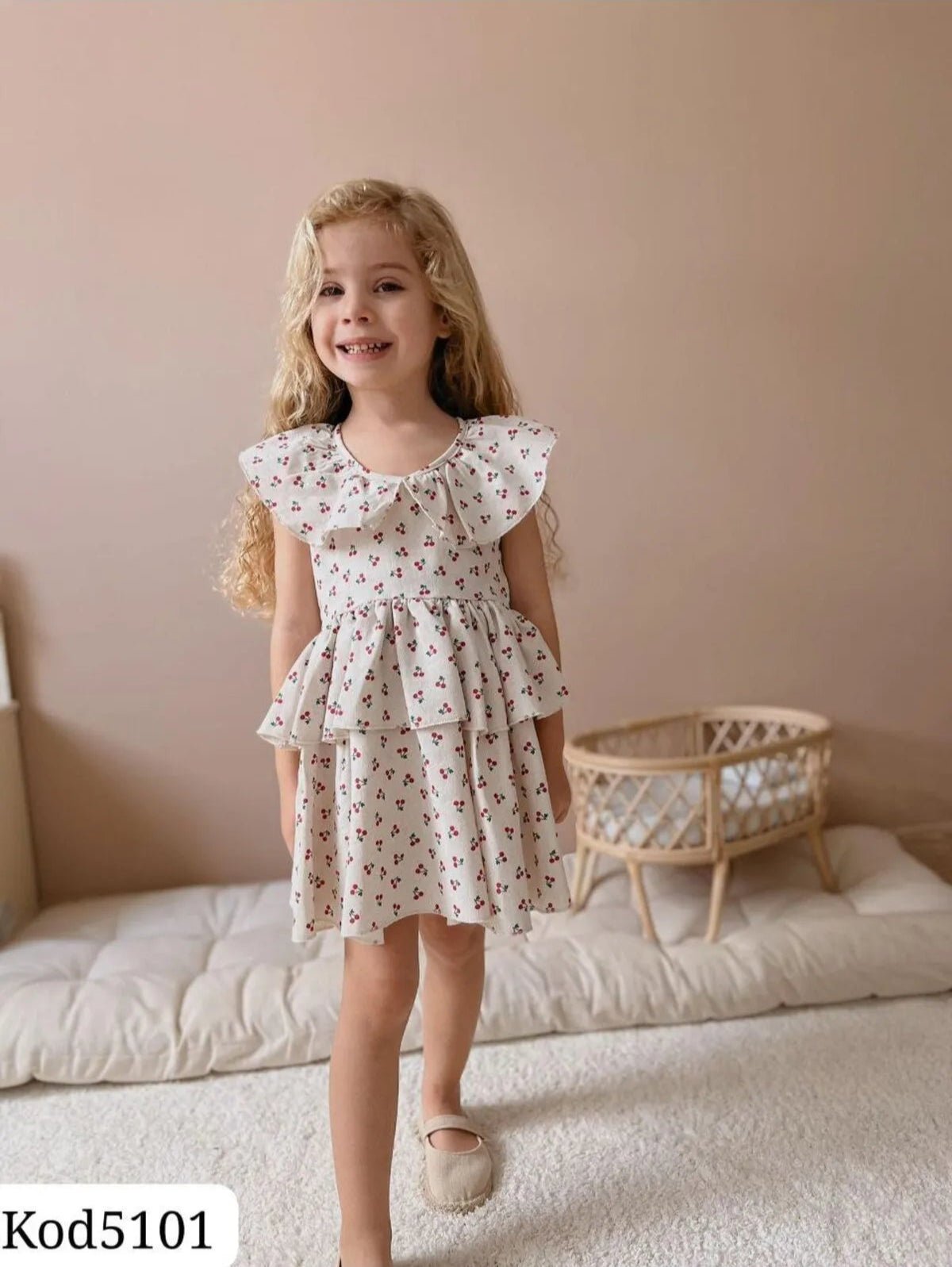 BBK - 269 Kiraz Detayli Elbise - BloomBabyKids