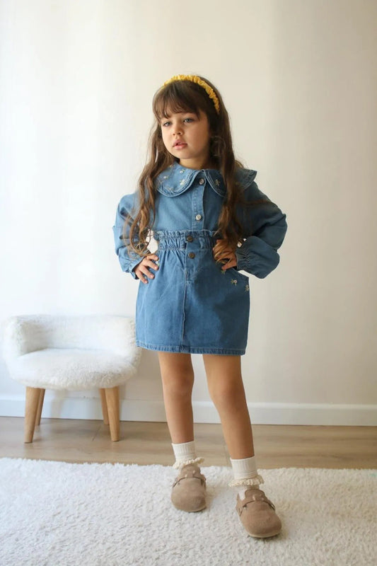 Denim Kot - 2 Etekli Kız Cocuk Takım - Mağazam