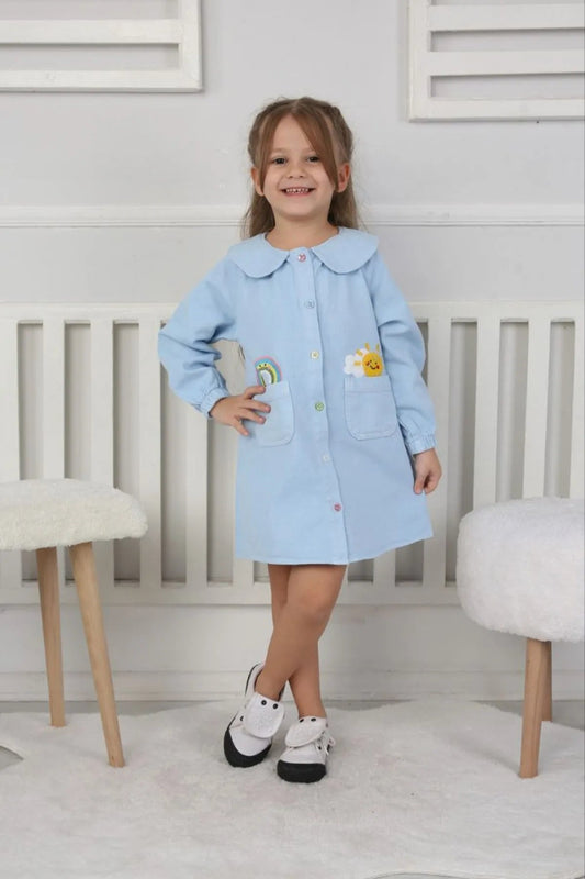 Rainbow Denim Kiz Cocuk Elbise - Mağazam